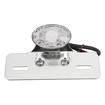 12V Motocyklové zadní brzdové světlo Kryt tabulky s červeným světlem Blinkr chrom/černá