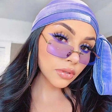 Ženy Retro Mnohobarvé Bezrýmové Malé Čtvercové Módní Osobnostní Sluneční Brýle s UV ochranou