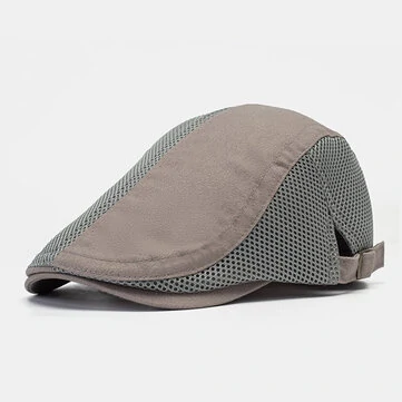 Collrown Muži Mesh Prodyšný Ivy Cap Nastavitelný Patchwork Casual Sunshade Beretka Flat Hat