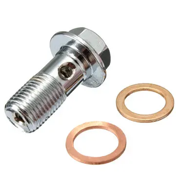 10mm M10x1,00 Chromovaný Banjo Bolt Brzdový Tlumič Montáž