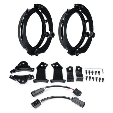 Sada držáku kruhového 7 palcového LED předního světlometu s kabeláží pro Jeep JK Wrangler / Harley