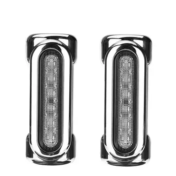 12V 2x Motocyklové bílé LED den LED Ukazatel žluto oranžové Světlo Crash Bar Lamp