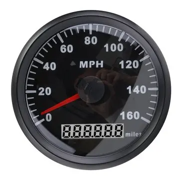 85MM Černý Nerezová ocel GPS Tachometr 0-160MPH Pro Vozidlo Nákladní automobil Motocykl