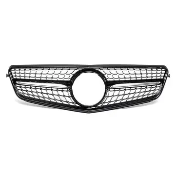 Pro Mercedes Benz C-Class W204 2008-2014 Přední Masku Lesklá Černá Diamantový Styl