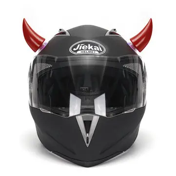 Červená přilba na motocykl Hlavní příslušenství Přísavky Rohy Dekorace Dekorace