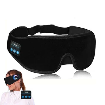 3D Bezdrátová Spací Maska s Bluetooth 5.2 Nabíjecím Kabelem Typu C Uvnitř Prodyšná Světlo-blokující Telefonní Hovory Hudební Oční Maska pro Muže a Ženy
