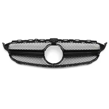 Černý gril v stylu AMG C63 pro Mercedes Benz W205 C250 C350 15-18 s kamerou