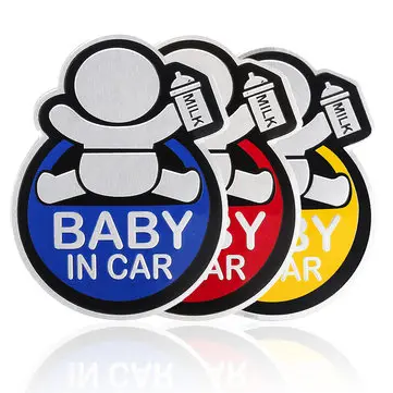 Nálepky s nápisem Baby in Car Hliníkový Auto zadní okno Decal Výstražný bezpečnostní značka Decal