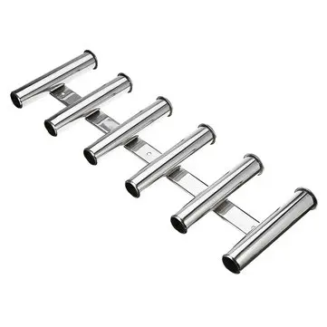 Držák rybářských prutů ze nerez oceli s 6 trubkami pro lodě