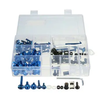 155 ks Sada šroubů na plastový kryt motocyklu Sportbike se zipy a šrouby