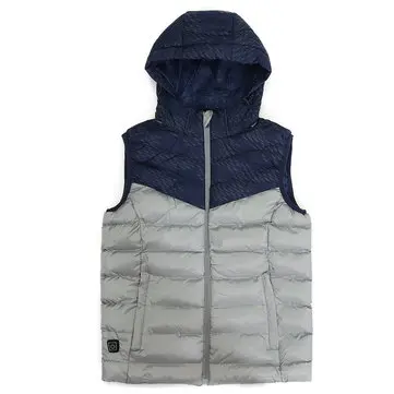 Sliver Elektrická USB topná vesta s trojstupňovou teplotní kontrolou s odnímatelnou čepicí Grafen