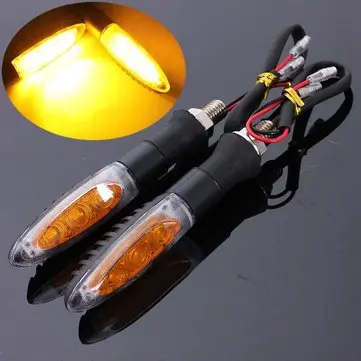 2ks Univerzální motocyklový 3 LED ukazatel směru se žlutým světlem