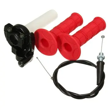 22mm 7/8 palců Throttle Grips Twist S Kabelem Rychlá akce pro 110cc 125cc Pit Dirt Bike Red