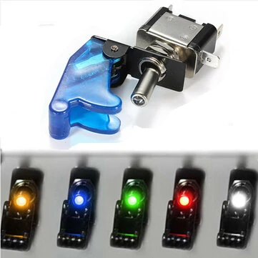 Přepínač Car SPST Toggle Rocker Control LED Indikátor Světlo 12 V 20A On Off Přepínač s Krytem