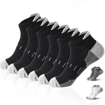 6 Párů Pánských Sportovních Kotníkových Ponožek Běh Cyklistika Sportovní Ponožky Přenos Vlhkosti Polstrované Vysoké Elastické Krátké Ponožky Pohodlné Prodyšné Casual Ponožky