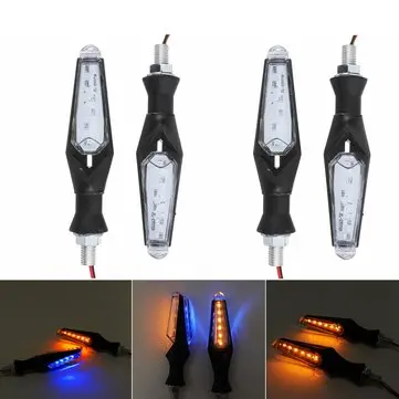 4 ks Universal 10LED 12V 1W Motocyklové kontrolky Ukazatel Otočky Amber Modrá