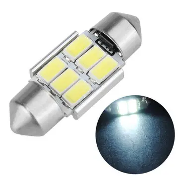 31MM Festoon 5630 6SMD Canbus Error Free Car Bílá LED Interior Dome Light Bulb