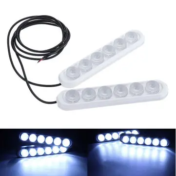 12V 6 LED Bílé Denní Provozní Světla Denní Svítilny Denní Světla Automobilové Mlhové Světlomety