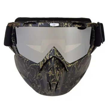 Motocyklové brýle Lyžování Skateboarding Motocross Odnímatelná plná obličejová antifogová helma Mask Adult