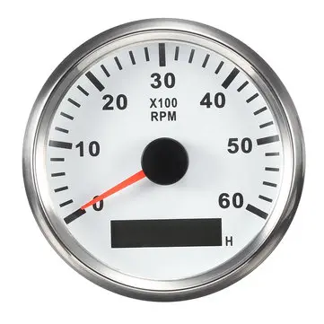 12V 24V 85mm 0-6000 RPM Lodní Měřič Otáček Tachometr Hloubkoměr