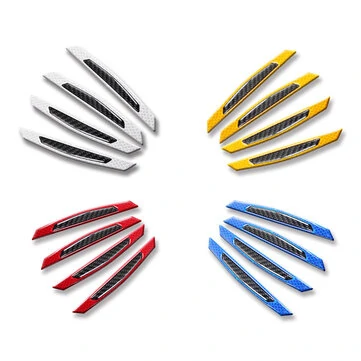 Protiskluzové ochranné proužky na autodveře s reflexními varovnými nálepky z uhlíkových vláken 4 kusy