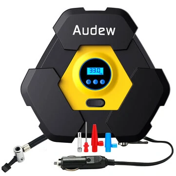 AUDEW 150PSI 120W 12V Přenosný Napouštěč Pneumatiky Digitální Kompresor S Délkou Kabelu 10ft A LED Světly
