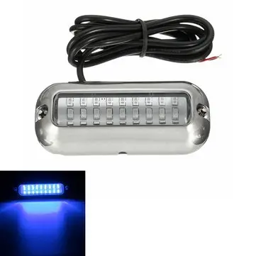 Transomová vodotěsná světla lodě s krytem 316SS Blue 27 Led 50W 74Lm pod vodou Pontoon o velikosti 3,5 palce