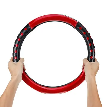 38cm Koženkový Anti Slip Resistance Univerzální Kryt Volantu Auto Příslušenství Dekorace