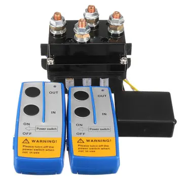 12V 500Amp HD Elektrický Capstan Kontaktor Naviják Ovládání Solenoid Twin Bezdrátová Dálkové Oživení 4x4