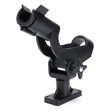Fiskestang Holder Adjustable Boat Mount Kit Kayak Side Tackle Black