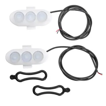 12V 18W 6LED Motorcykel Konstant Lysende Hvid Firkantet Ekstralys Forgaflen Beskyttelseslampe Vandtæt