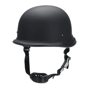 Retro Motorcykel Halvdels ansigts hjelm Tysk Stil DOT Matt / Blank Sort