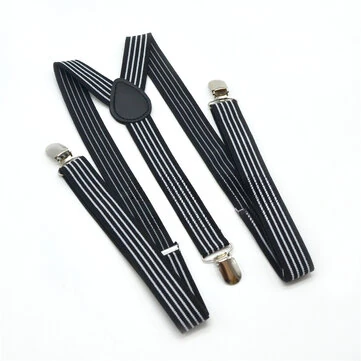 2,5 cm retro striber mænds seler med 3 klip elastiske justerbare Y-back bukseholdere til daglige ferier arbejdsoutfits