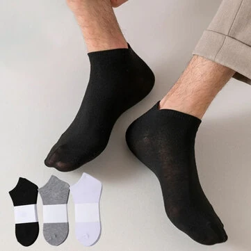 10 par herreskibsokker usynlige lavt snit silikone skridsikre no-show sommersokker ensfarvet afslappet åndbar komfortabel