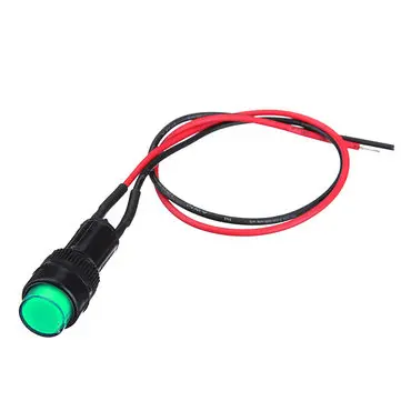 2ST 10mm Universal LED-indikator Dashpanel Advarselslampe