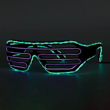 Dual Color EL Wire Cold LED Glow Briller Lyser op Goggles Bar Fest Shutter Halloween