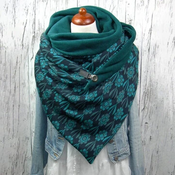 Kvinder Plus Velvet Tykkelse Blomstermønster Mode Casual Vinter Udendørs Hold Varm Tørklæde Shawl