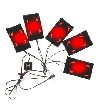 5 stk 65℃ Elektrisk Varmepude 3 Gear Justeret DIY Termisk Vest Opvarmet Tøj