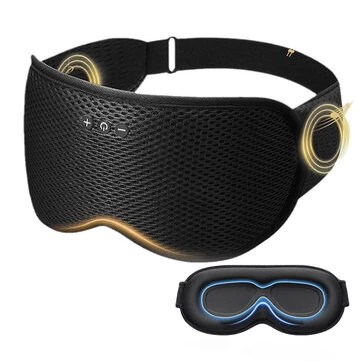 Bluetooth 3D Trådløs Musik Øjenmaske Blindfold Blød Vaskbar Øjenmaske med Handsfree Opkaldshøretelefoner Bærbar Rejse Lysblokerende Søvnmaske