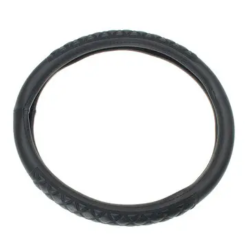 Universal 38cm Bil 3D Knurlet Læder Bil Stålring Ratdæksel