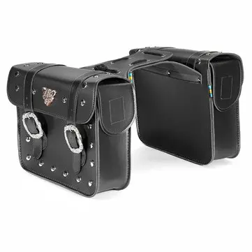 Par PU-læder Motorcykel Sideværktøj Taske Bagage Sadel tasker Universal