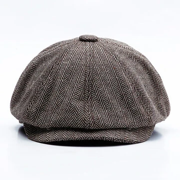 Collrown Classic Vintage Oktagonal Kasket Mænd Hat Nyhedsdreng Hat Kvinder Casual Beret Hat Flad Top Kasketter til Efterår Vinter