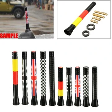 7,7 cm/10,7 cm Union Jack Storbritannien Tysk flag Carbon Fiber Grid Car Antenne
