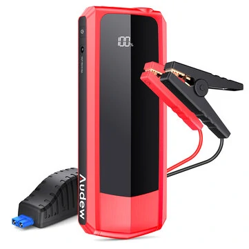 AUDEW 2000A 20000mAh Bilstart Power Bank med LCD-skærm Dobbelt USB-output QC3.0 opladning