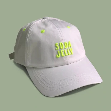 Unisex Fluorescerende Bogstavbroderi Justerbar Hat Bred Skygge Bomuld Mode Skygge Blød Top Baseballkasket