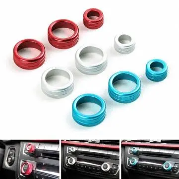 3stk/sæt Bil Alu Dekorative Covers Stereo A/C Knob Cirkler Knob Ring til BMW 5 6 7 serie 5series GT