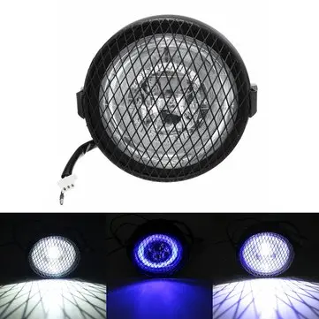 6,5 tommer Grill Retro Vintage Motorcykel LED Side Mount Forlygte Café Racer Bobber