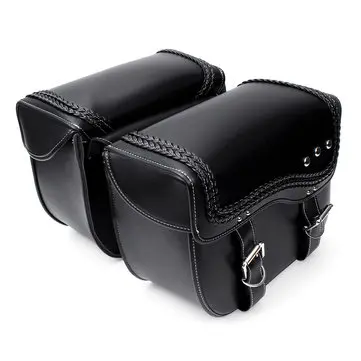 PU Læder Motorcykel Saddlebags Side Luggage Pannier Tool Storage Bag