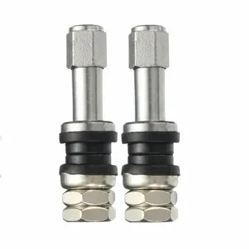 2X Universal TR43E Metal Clamp-in Tubeless Dæk Hjul Schrader Ventil Stamme