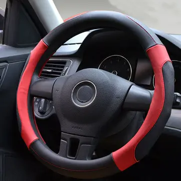 38cm Læder Bil Stålring Ratdækning Sport Mode Fire Årstider Universal